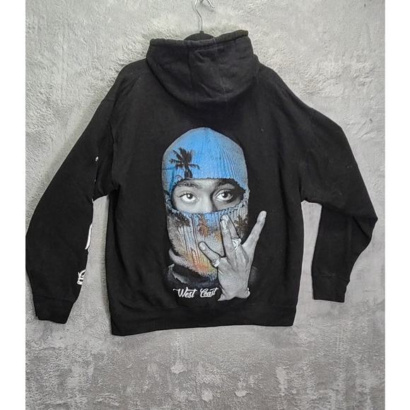 Just apparel Co. Other - Just Apparel Co. West Coast Tupac Black Hoodie Size XL Mens Pullover Sweater